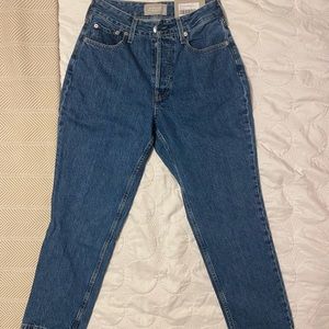 NWT Everlane Curvy ‘90s Cheeky Jean in Medium Blue wash, sz 28, 26 1/2” inseam